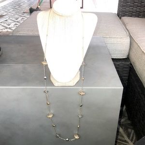 Lia Sophia silver and frosted gold long necklace
